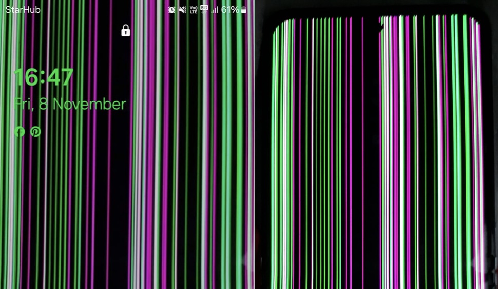 ‘Thought this reputable brand can last a few years…’ — Another Samsung phone user laments after her screen fills up with green & purple lines